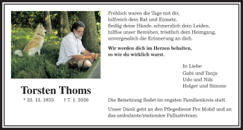 Traueranzeige von Torsten Thoms von Wetterauer Zeitung