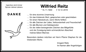 Traueranzeige von Wilfried Reitz von Wetterauer Zeitung