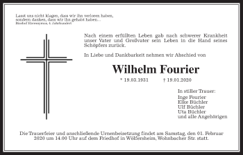 Traueranzeige von Wilhem Fourier von Wetterauer Zeitung
