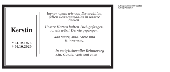 Traueranzeige von Anke Kerstin Schmalfuß 