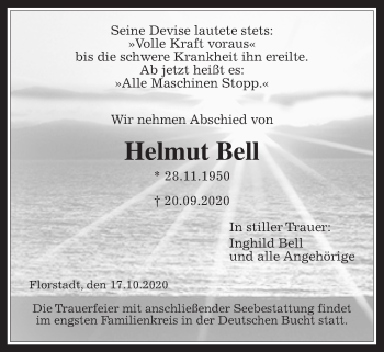 Traueranzeige von Helmut Bell von Wetterauer Zeitung