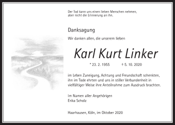Traueranzeige von Karl Kurt Linker von Alsfelder Allgemeine