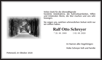 Traueranzeige von Ralf Schreyer von Wetterauer Zeitung