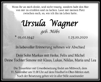 Traueranzeige von Ursula Wagner von Wetterauer Zeitung