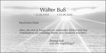 Traueranzeige von Walter Buß von Wetterauer Zeitung