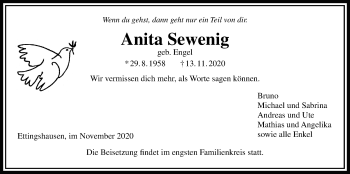 Traueranzeige von Anita Sewenig von Licher Wochenblatt