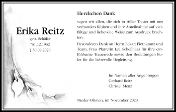 Traueranzeige von Erika Reitz von Mücker Stimme