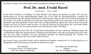 Traueranzeige von Ewald Heerd von Giessener Allgemeine, Alsfelder Allgemeine