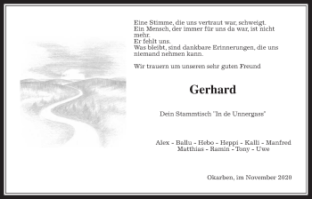 Traueranzeige von Gerhard Hufnagel von Wetterauer Zeitung