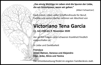 Traueranzeige von Vicoriano Tena Garcia von Bad Vilbel/Karben