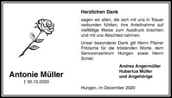 Traueranzeige von Antonie Müller von Licher Wochenblatt