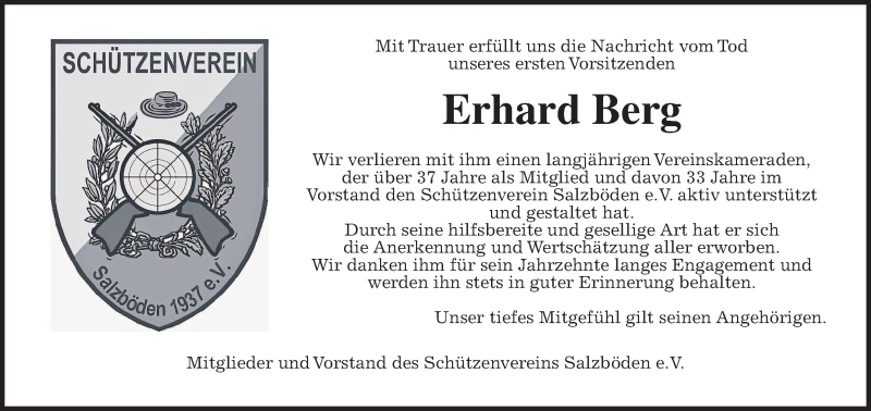  Traueranzeige für Erhard Otto Berg vom 15.12.2020 aus Giessener Allgemeine, Alsfelder Allgemeine