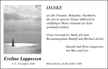 Traueranzeige von Eveline Lappessen von Bad Vilbel/Karben