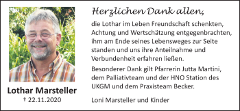 Traueranzeige von Lothar Marsteller von Pohlheimer Nachrichten