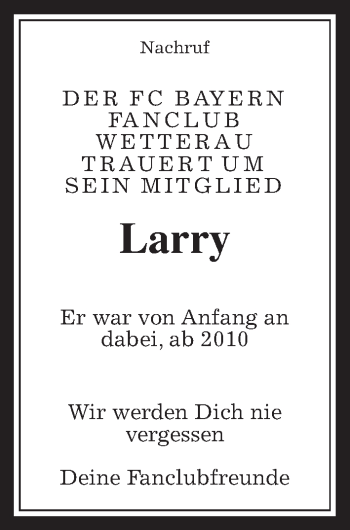 Traueranzeige von Manfred Müller von Wetterauer Zeitung