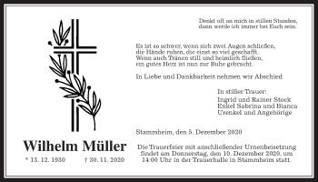 Traueranzeige von Wilhelm Müller von Wetterauer Zeitung