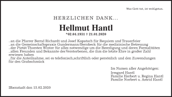 Traueranzeige von Hellmut Hantl von Wetterauer Zeitung