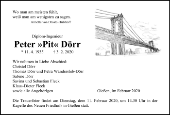 Traueranzeige von Peter Dörr von Giessener Allgemeine, Alsfelder Allgemeine