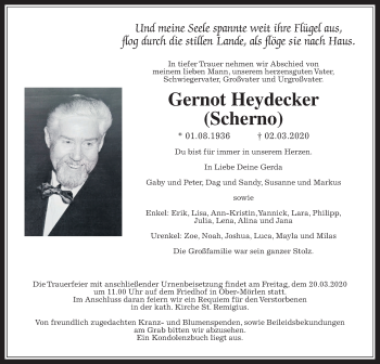 Traueranzeige von Gernot Heydecker von Wetterauer Zeitung