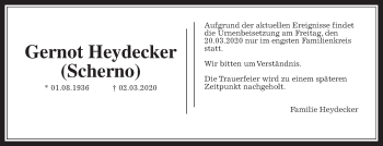 Traueranzeige von Gernot Heydecker von Wetterauer Zeitung