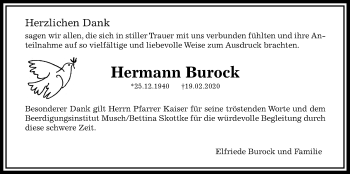 Traueranzeige von Hermann Burock von Wetterauer Zeitung