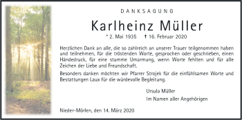 Traueranzeige von Karlheinz Müller von Wetterauer Zeitung