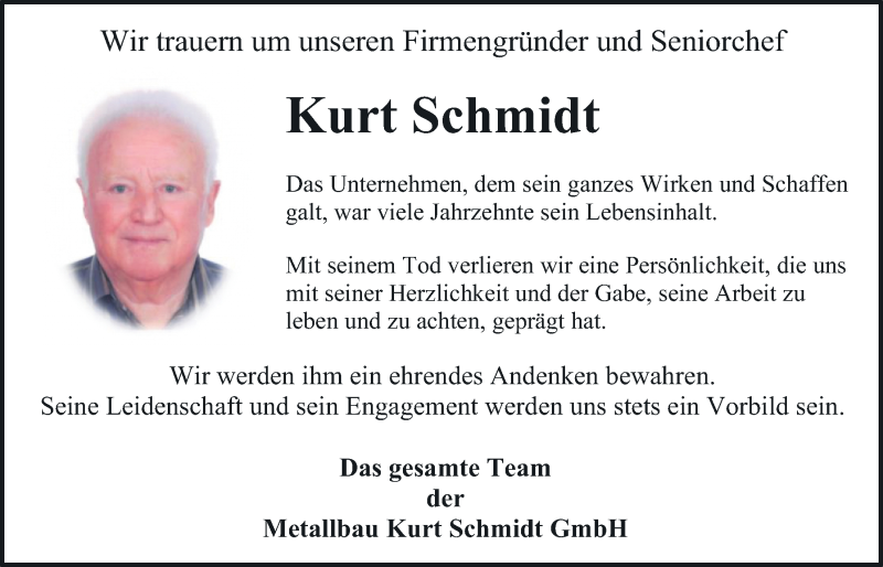  Traueranzeige für Kurt Schmidt vom 14.03.2020 aus Giessener Allgemeine, Alsfelder Allgemeine