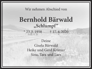 Traueranzeige von Bernhold Bärwald von Licher Wochenblatt