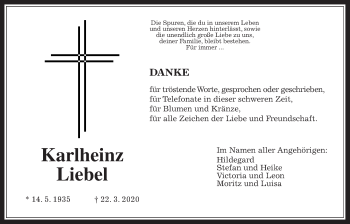 Traueranzeige von Karlheinz Liebel von Wetterauer Zeitung