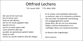 Traueranzeige von Ottfried Lechens von Licher Wochenblatt