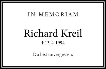 Traueranzeige von Richard Kreil von Bad Vilbel/Karben