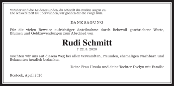 Traueranzeige von Rudi Schmitt von Pohlheimer Nachrichten