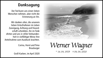 Traueranzeige von Werner Wagner von Bad Vilbel/Karben