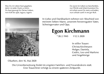 Traueranzeige von Egon Kirchmann von Wetterauer Zeitung