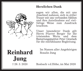 Traueranzeige von Reinhard Jung von Wetterauer Zeitung