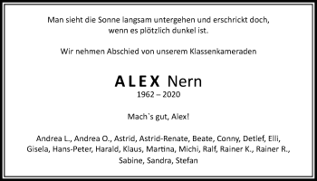 Traueranzeige von Alex Nern von Bad Vilbel/Karben