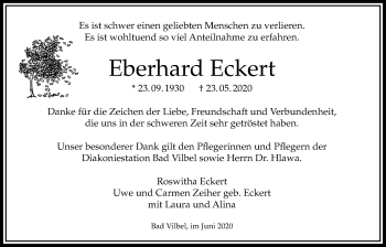Traueranzeige von Eberhard Eckert von Bad Vilbel/Karben