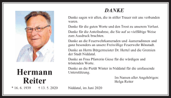 Traueranzeige von Hermann Reiter von Wetterauer Zeitung