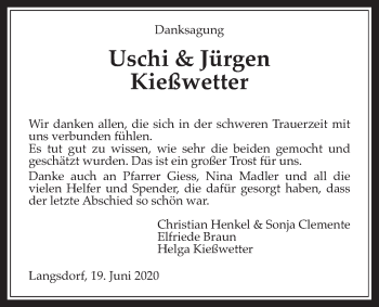 Traueranzeige von Jürgen Kießwetter von Giessener Allgemeine, Alsfelder Allgemeine