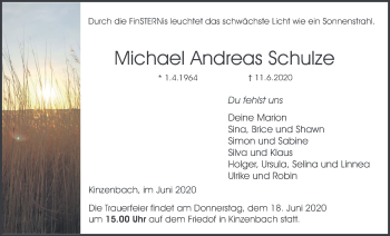 Traueranzeige von Michael Andreas Schulze von Giessener Allgemeine, Alsfelder Allgemeine
