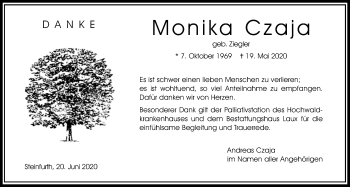 Traueranzeige von Monika Czaja von Wetterauer Zeitung
