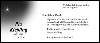 Traueranzeige von Pia Kießling von Licher Wochenblatt