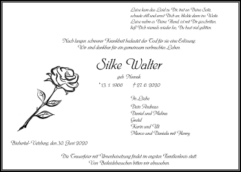 Traueranzeige von Silke Walter von Giessener Allgemeine, Alsfelder Allgemeine