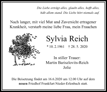 Traueranzeige von Sylvia Reich von Bad Vilbel/Karben