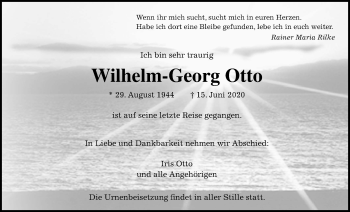 Traueranzeige von Wilhelm-Georg Otto von Wetterauer Zeitung