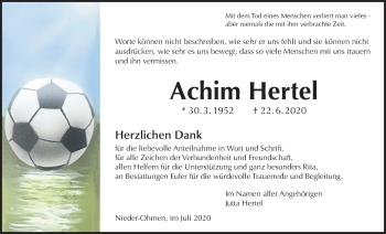 Traueranzeige von Achim Hertel von Mücker Stimme