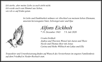 Traueranzeige von Alfons Eickholt von Wetterauer Zeitung