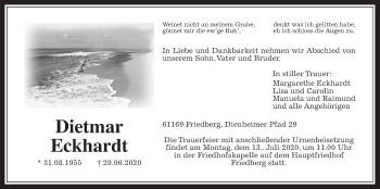Traueranzeige von Dietmar Eckhardt von Wetterauer Zeitung