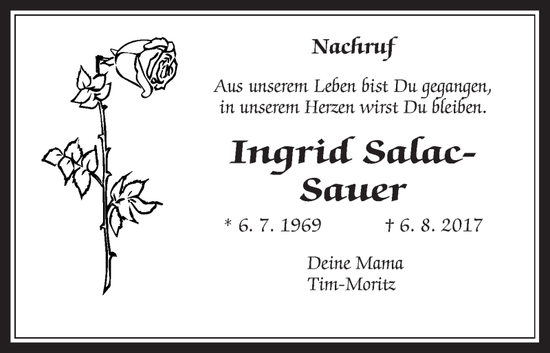 Traueranzeige für Ingrid Salac-Sauer vom 10.07.2020 aus Giessener Allgemeine, Alsfelder Allgemeine