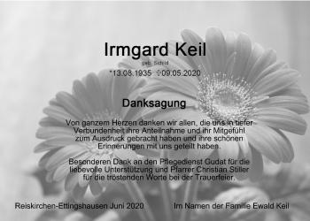 Traueranzeige von Irmgard Keil von Licher Wochenblatt